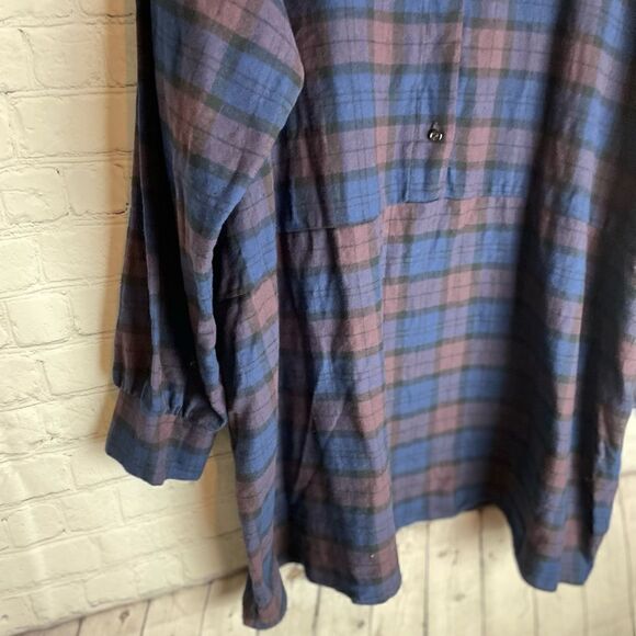 Prettylittlething Plus Purple Oversized Check Shirt Dress Size 20 - Picture 9 of 12